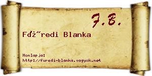 Füredi Blanka névjegykártya